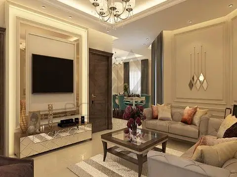 تصميم غرف استقبال مربعة الشكل